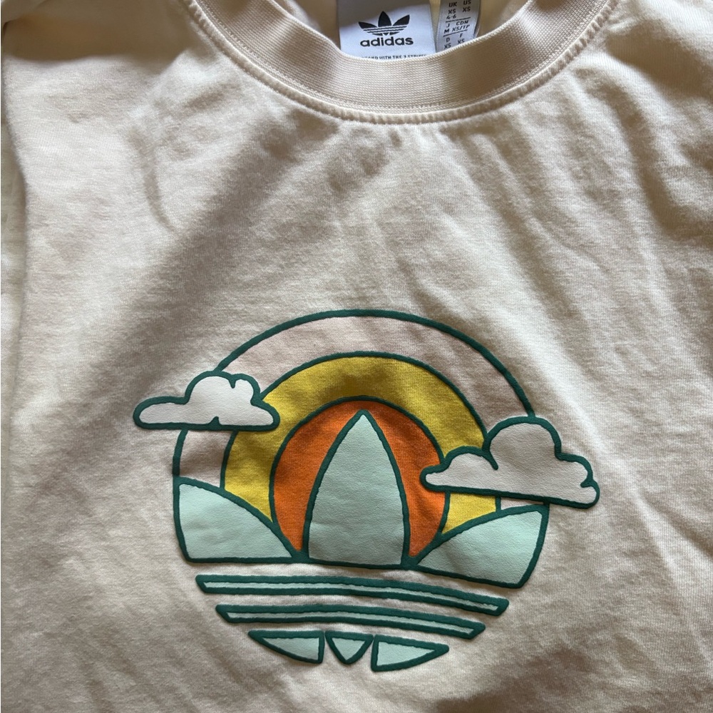 Adidas Beige Graphic Tee